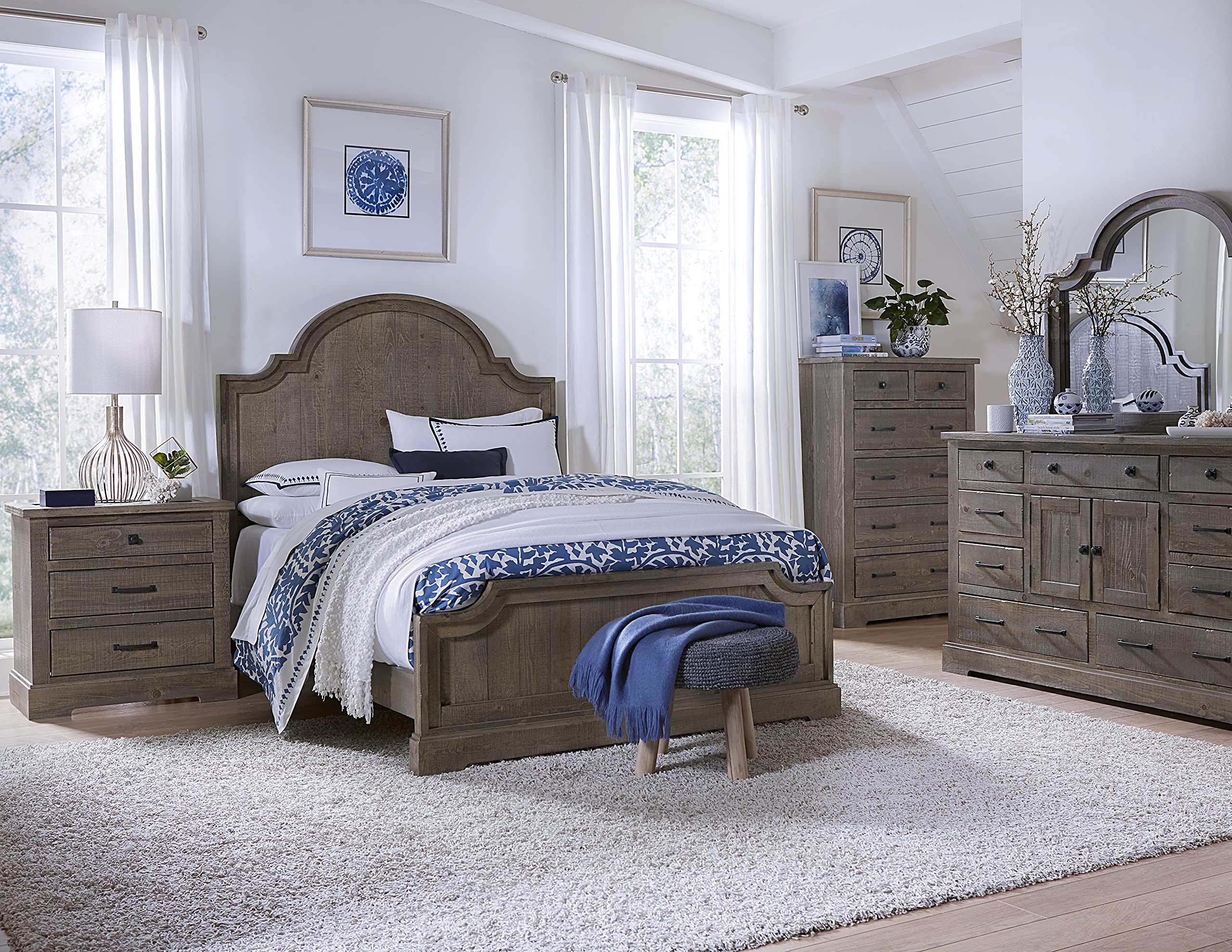 Progressive Furniture Meadow Nightstand, 31" X 17" X 31", Weathered Grey